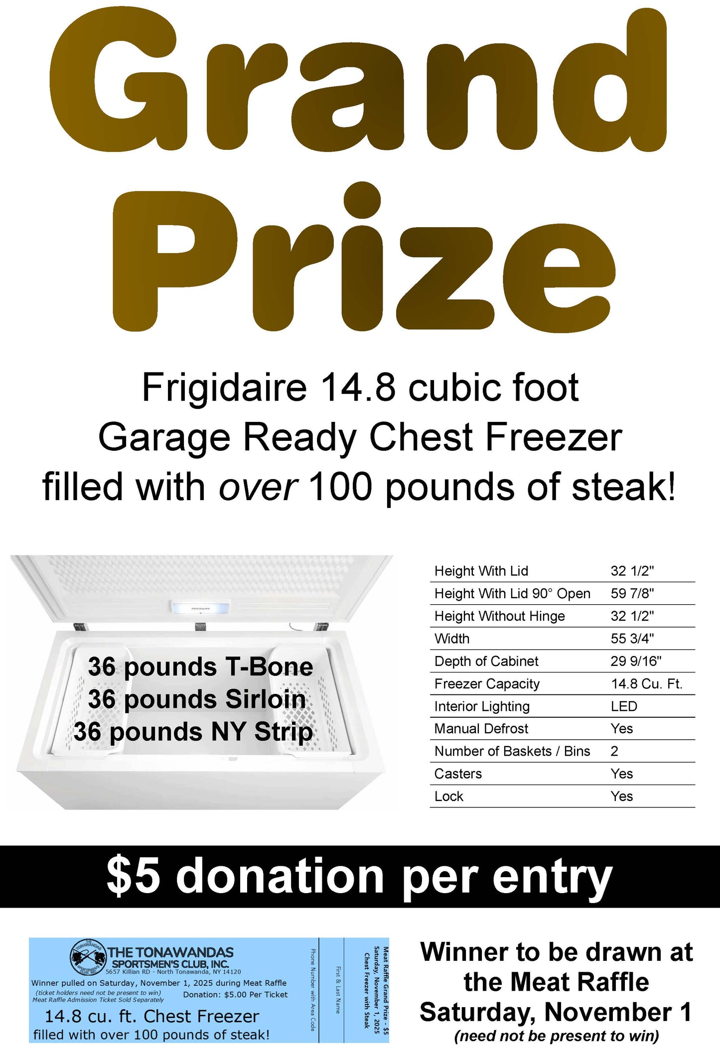 Meat Raffle Table of 8 - November 1, 2025