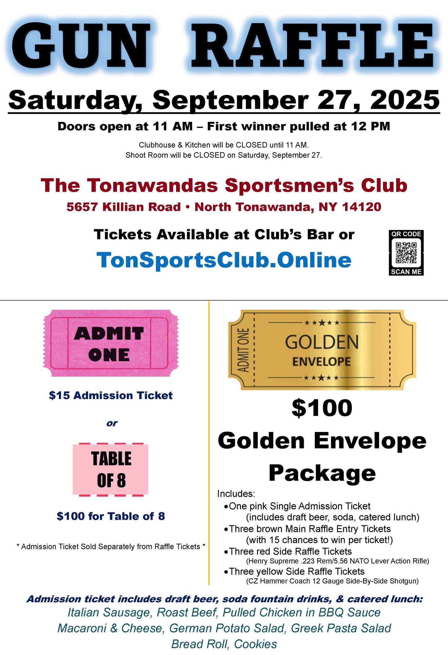 Gun Raffle Single Admission - September 27, 2025