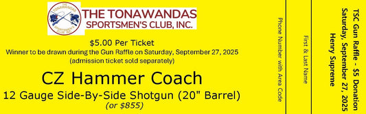 Yellow Side Raffle Ticket (CZ Hammer Coach)